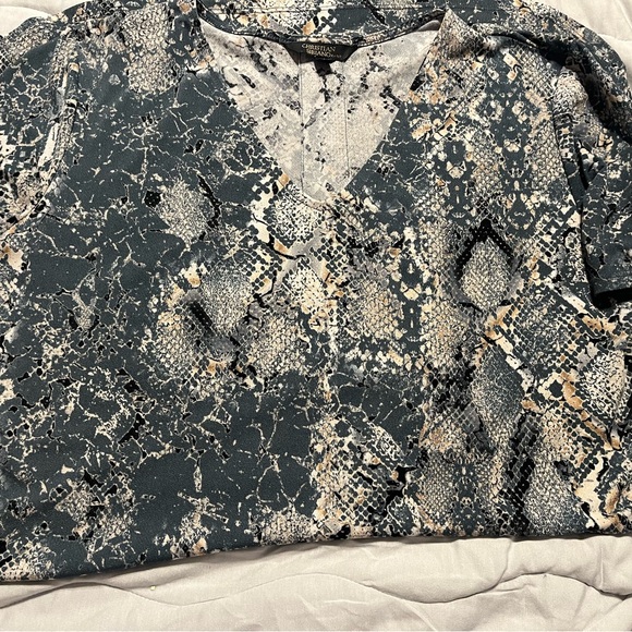 Christian Sirlano New York sz Large blue/gray snake print Dress. - Picture 5 of 6